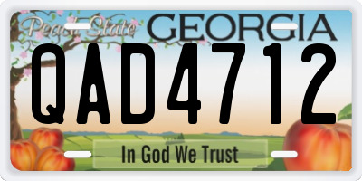 GA license plate QAD4712