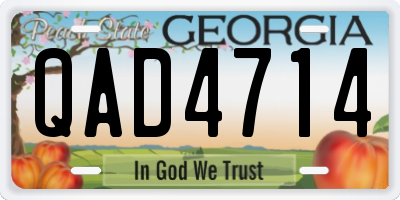 GA license plate QAD4714