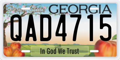 GA license plate QAD4715