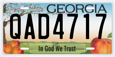 GA license plate QAD4717