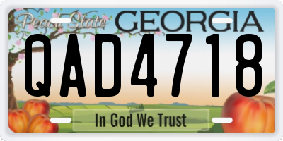 GA license plate QAD4718