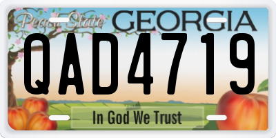 GA license plate QAD4719