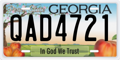 GA license plate QAD4721