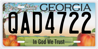 GA license plate QAD4722