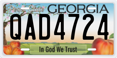 GA license plate QAD4724