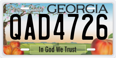 GA license plate QAD4726