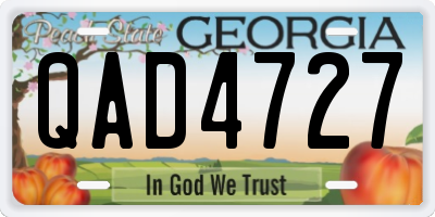 GA license plate QAD4727
