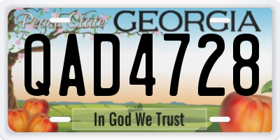 GA license plate QAD4728