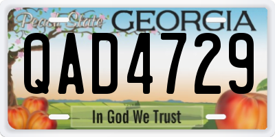GA license plate QAD4729