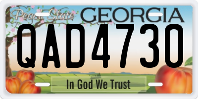 GA license plate QAD4730