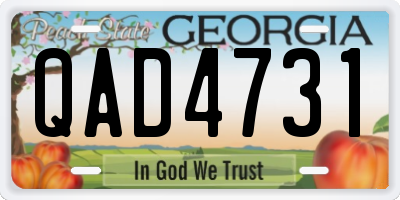 GA license plate QAD4731