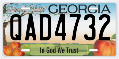 GA license plate QAD4732