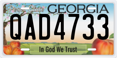 GA license plate QAD4733