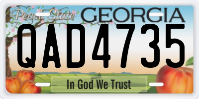 GA license plate QAD4735