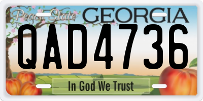 GA license plate QAD4736