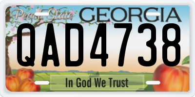 GA license plate QAD4738