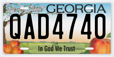 GA license plate QAD4740