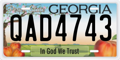 GA license plate QAD4743