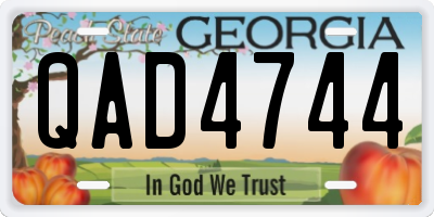 GA license plate QAD4744