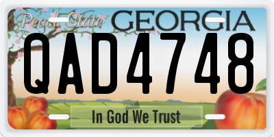 GA license plate QAD4748