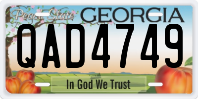 GA license plate QAD4749