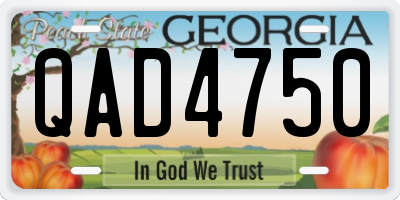 GA license plate QAD4750