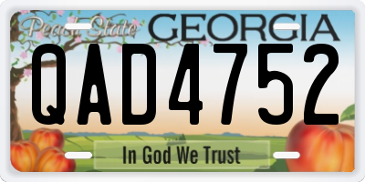 GA license plate QAD4752