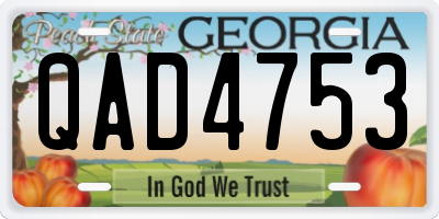 GA license plate QAD4753