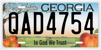 GA license plate QAD4754