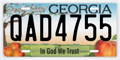 GA license plate QAD4755