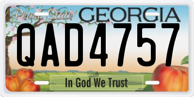 GA license plate QAD4757