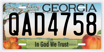GA license plate QAD4758