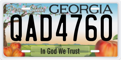 GA license plate QAD4760