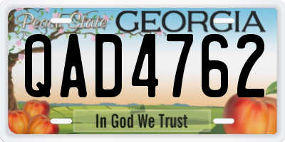 GA license plate QAD4762