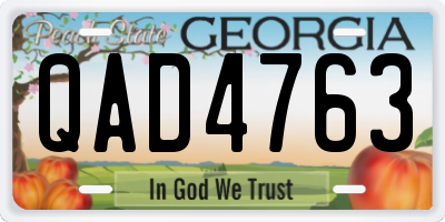 GA license plate QAD4763
