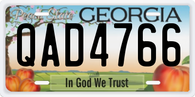 GA license plate QAD4766