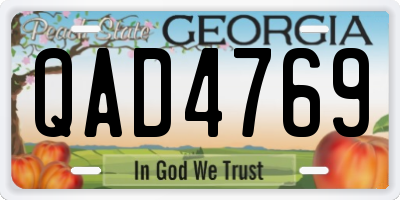 GA license plate QAD4769