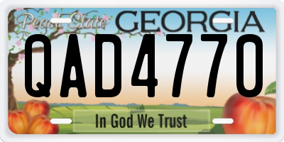 GA license plate QAD4770