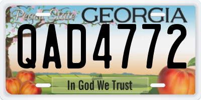 GA license plate QAD4772