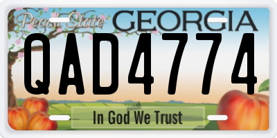 GA license plate QAD4774