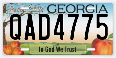 GA license plate QAD4775