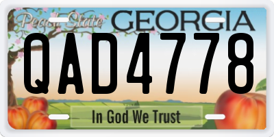 GA license plate QAD4778