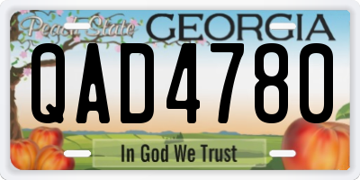 GA license plate QAD4780