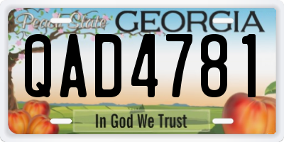 GA license plate QAD4781