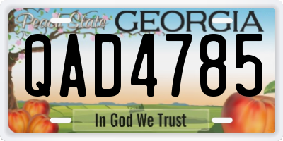 GA license plate QAD4785