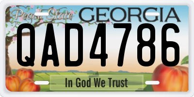 GA license plate QAD4786