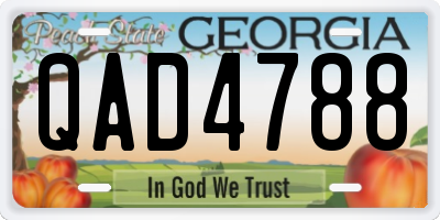 GA license plate QAD4788