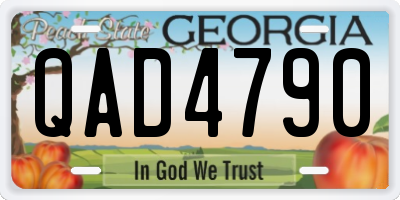 GA license plate QAD4790
