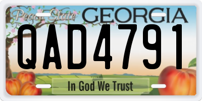 GA license plate QAD4791