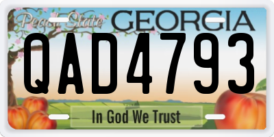 GA license plate QAD4793